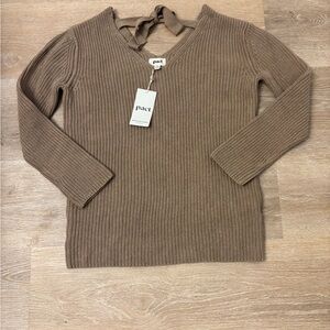 Pact Women's Tan V-Neck Sweater